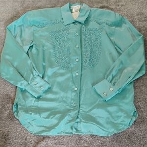 Escada Vintage Deadstock Margaretha Ley Silk Western Style Blouse